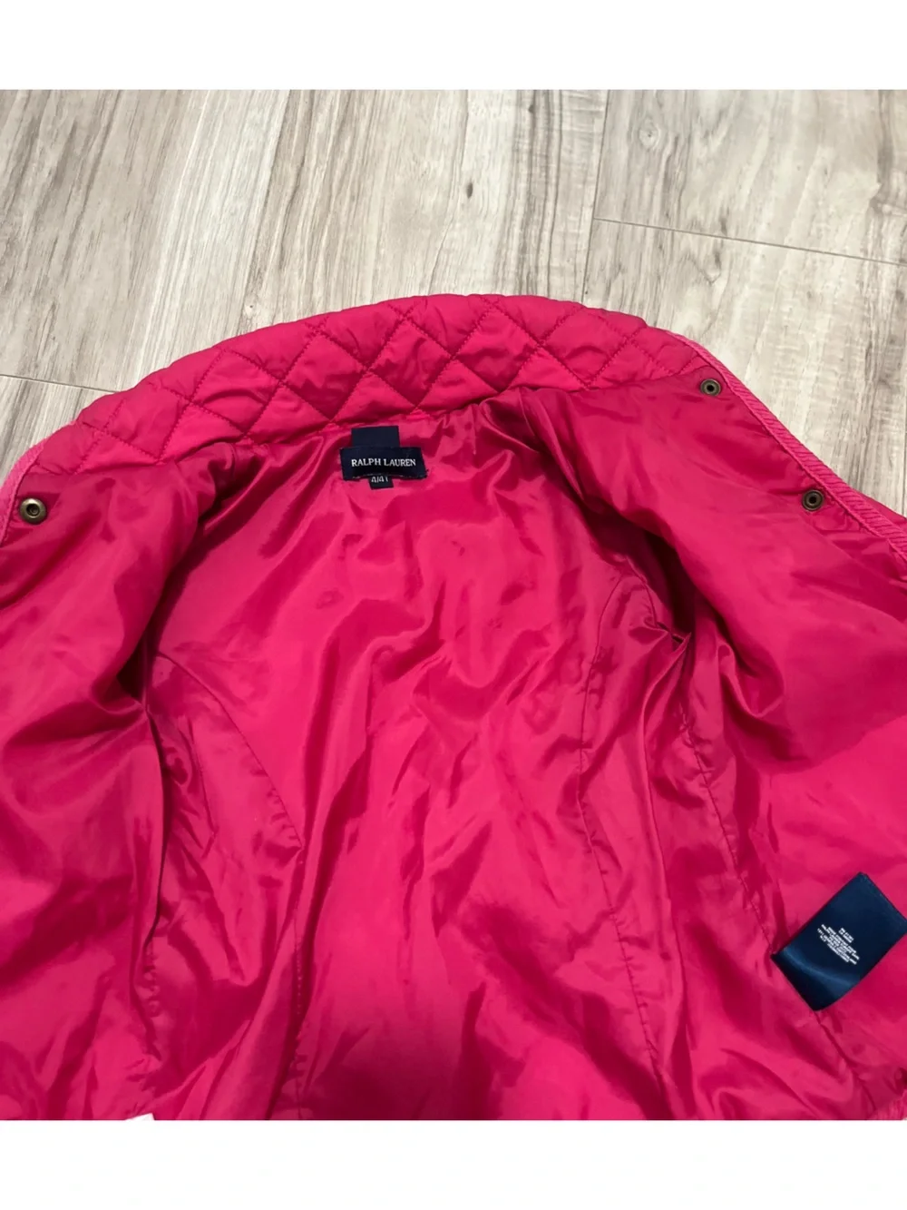 Ralph Lauren Girls' Quilted Fuchsia Jacket